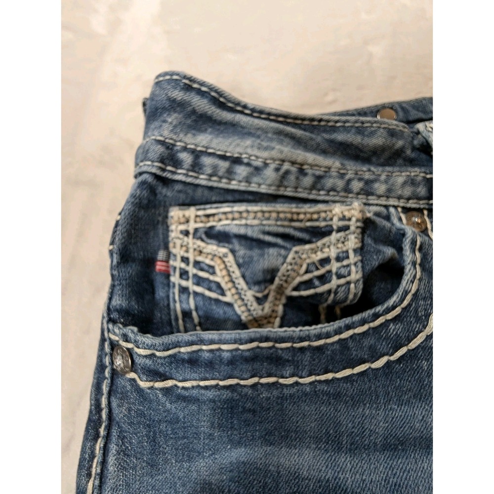 Vigoss Women Jeans Size 11 / 12 Medium Thick Stitch Embroidered Boot Flap Pocket - Picture 7 of 13